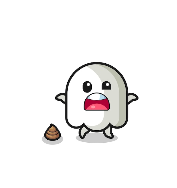 Ghost earth surprised to meet poop cute design