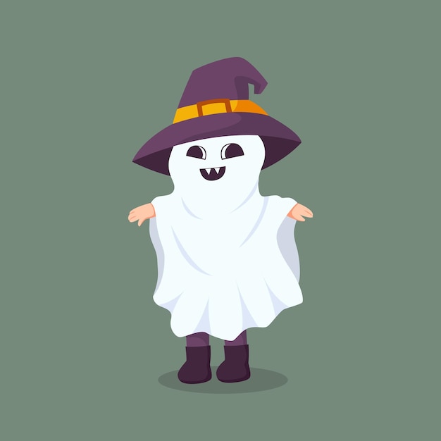 Ghost Halloween Costume Character Design Illustration