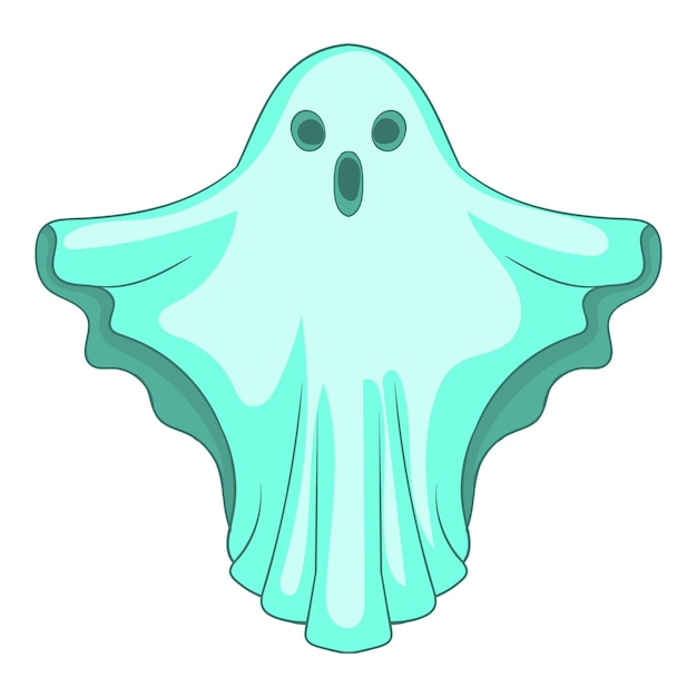 Ghost icon in cartoon style isolated on white background vector illustration