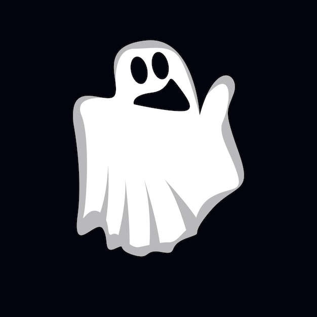 Ghost Logo Design Halloween Icon Halloween Costume Illustration Celebration Banner Template