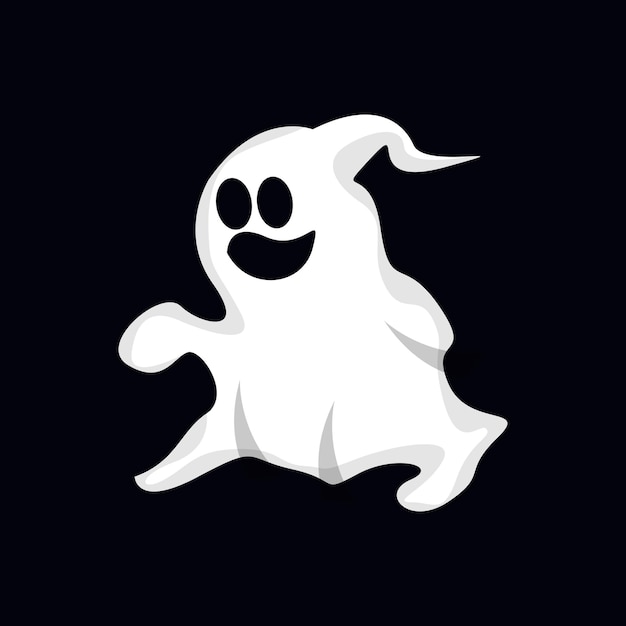 Ghost Logo Design Halloween Icon Halloween Costume Illustration Celebration Banner Template