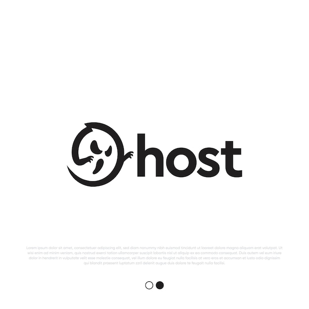 Ghost logo design premium vector