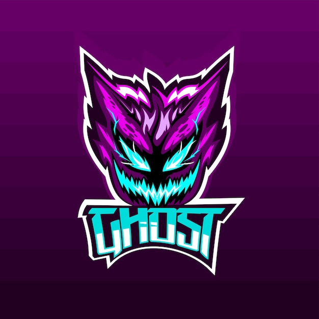 ghost mascot game logo concept