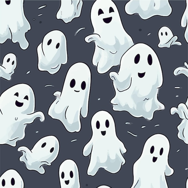 Ghost seamless pattern vector