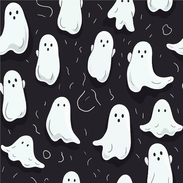 Ghost seamless pattern vector