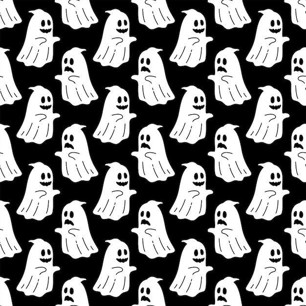 ghost spooky seamless pattern halloween