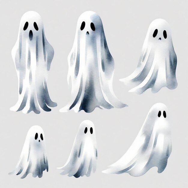 ghost vector set white background isolated a high quality image Modern