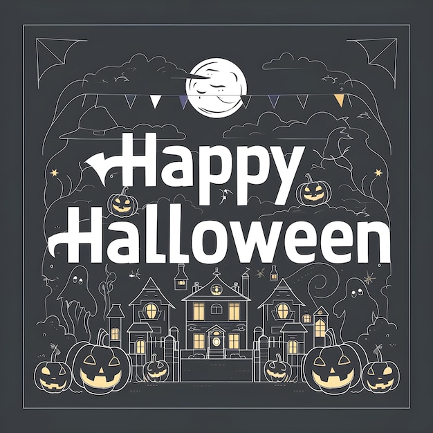 Vector ghostly halloween festive design vector illustration