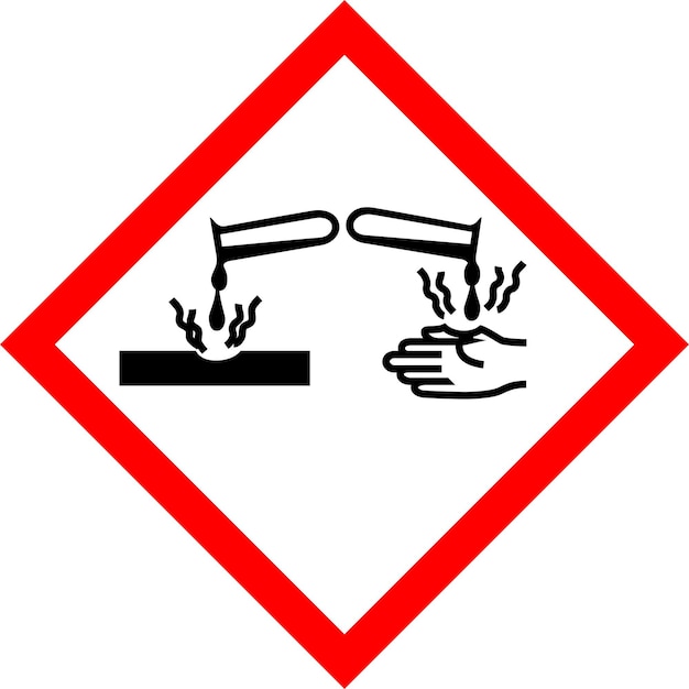 Vector ghs05 hazard pictogram corrosive hazard warning sign corrosive substance isolated on white background vector illustration