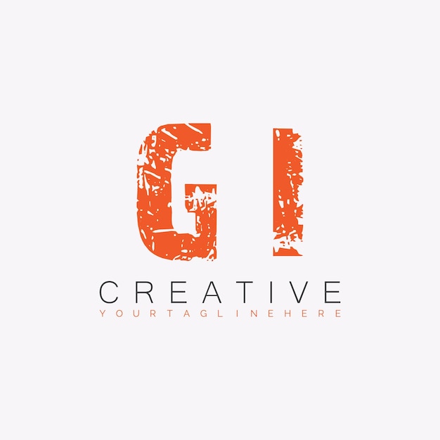 GI initial monogram logo with letter creative design