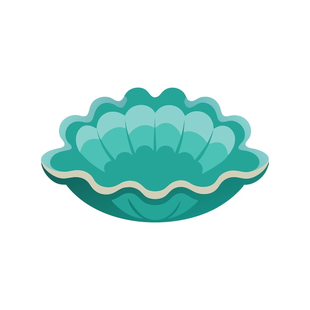 Vector giant clam under water animal flat vector illustration