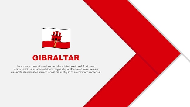 Gibraltar Flag Abstract Background Design Template Gibraltar Independence Day Banner Cartoon Vector Illustration Gibraltar Cartoon