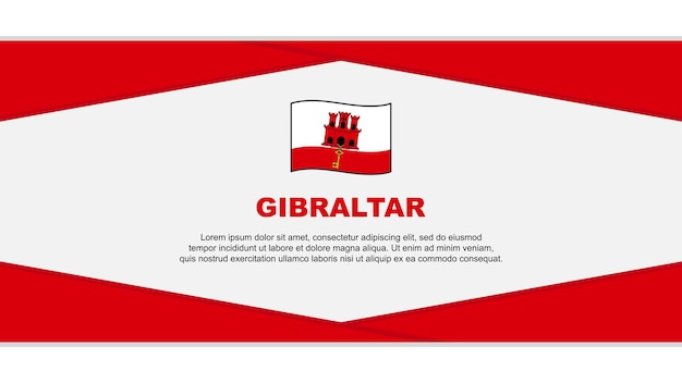 Gibraltar Flag Abstract Background Design Template Gibraltar Independence Day Banner Cartoon Vector Illustration Gibraltar Vector