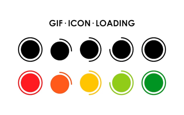 Gif icon loading. Vector illustration. Download process sign isolated on white background.