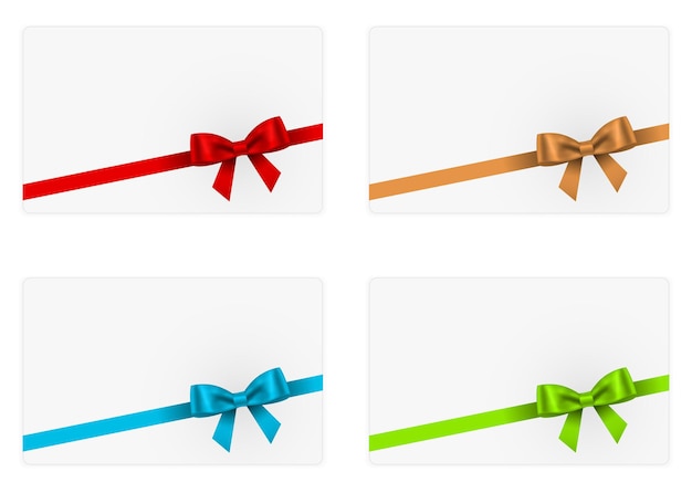 Gift bow colored with paper card set