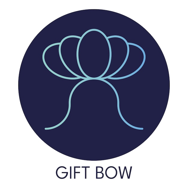 Gift bow gradient icon on round background