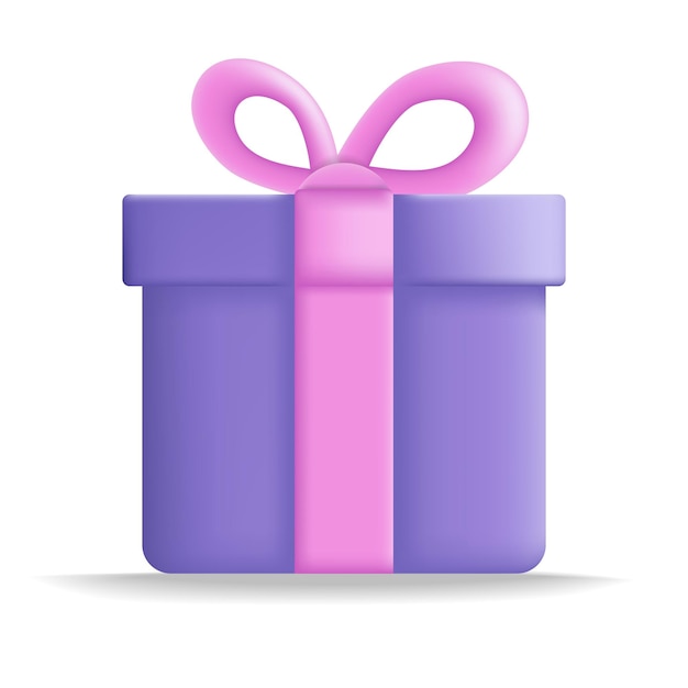 Gift box 3d cartoon style vector illustration design