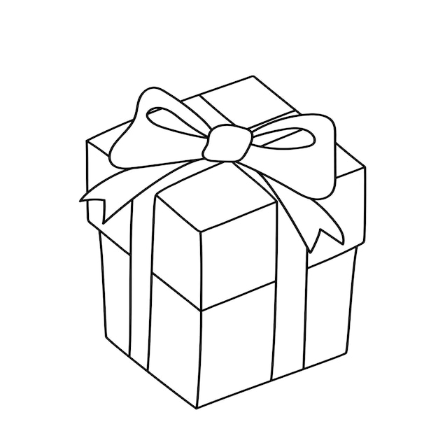 Gift box in doodle style