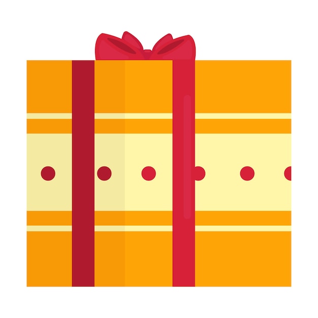 Gift box icon. Flat illustration of gift box icon for web design