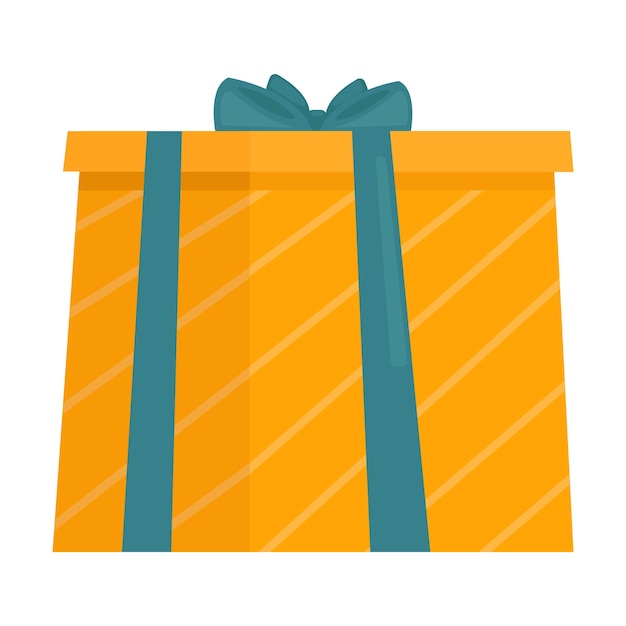 Gift box icon. Flat illustration of gift box icon for web design