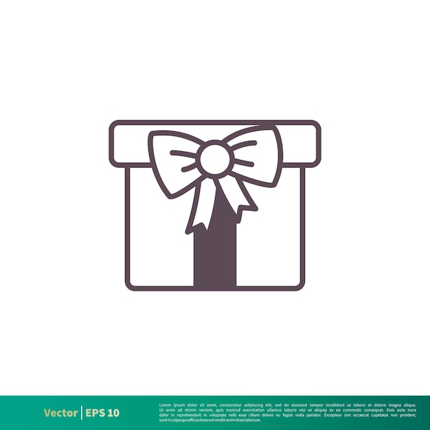 Gift Box Icon Vector Logo Template Illustration Design Vector EPS 10