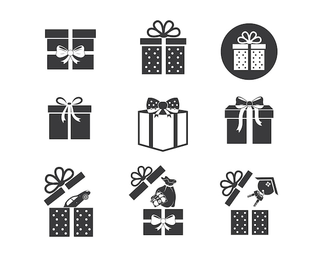 Gift box logo vector icon