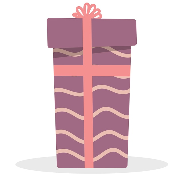 Gift box, present. Birthday, valentines day, christmas holiday element.