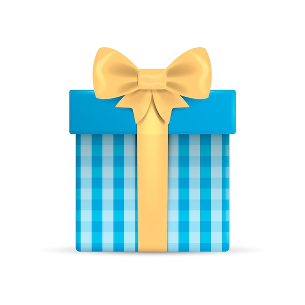 Gift box with ribbon and Bow Vector illustration