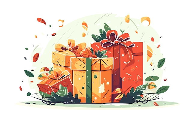 A gift box with a ribbon on it vector illustration