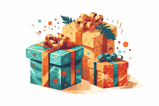 A gift box with a ribbon on it vector illustration