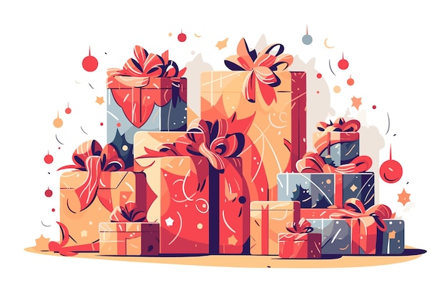 A gift box with a ribbon on it vector illustration