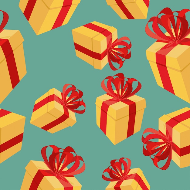 Gift boxes seamless pattern for holidays: birthdays, Christmas