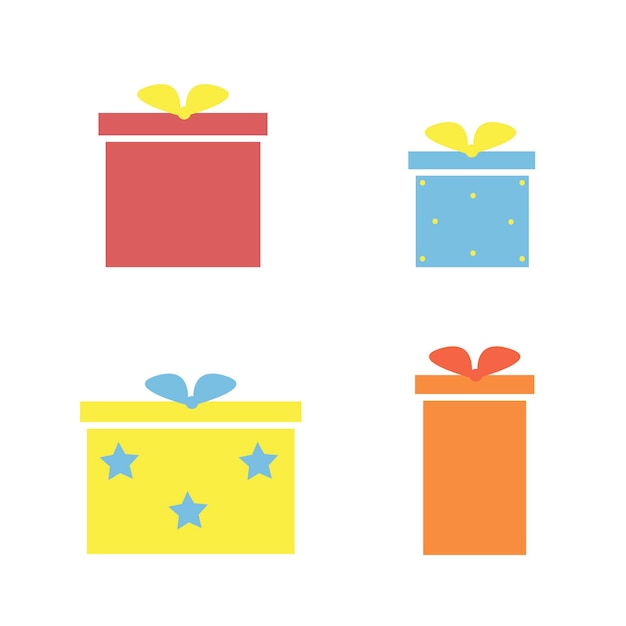 Gift boxes set vector flat illustrations