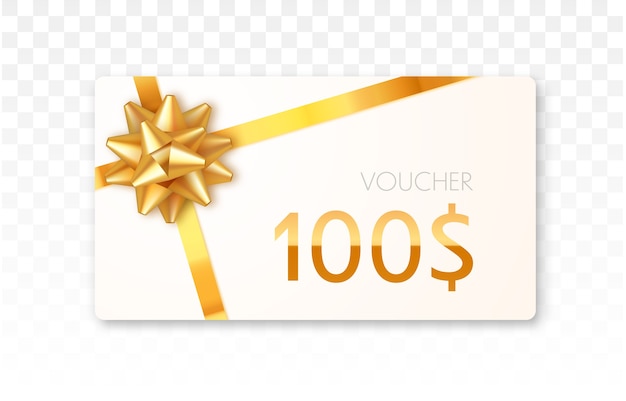 Gift card with gold ribbon and bow