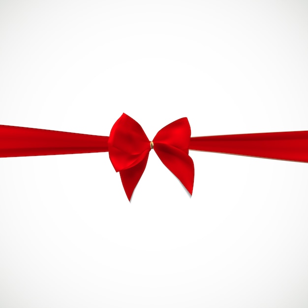 Gift Card with Red Ribbon and Bow.  illustration