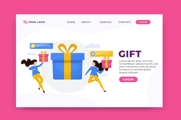 Gift concept landing page template