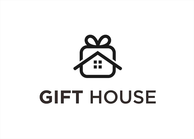 gift house logo design vector illustration