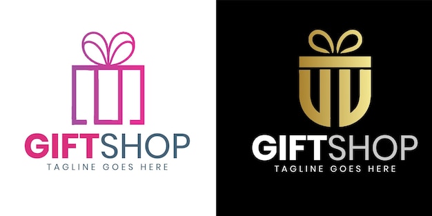 Gift logo design vector with modern creative concept style