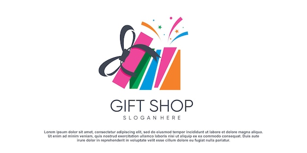 Gift logo design vector with modern creative concept style