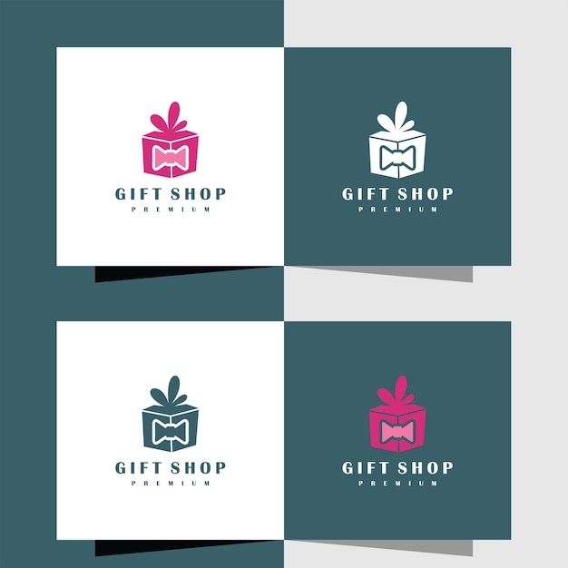 Gift logo template vector design. logo can be used for gift shop, wallpaper, invitation, etc