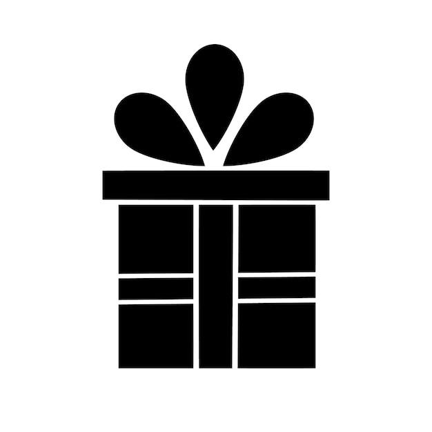 Gift silhouette isolated on a white background