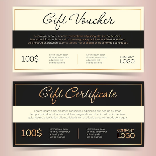 Vector gift voucher for beauty studios, salons, shops. female classic gift certificate.