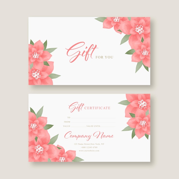 Gift voucher card template. Modern discount coupon or certificate layout in rustic style.