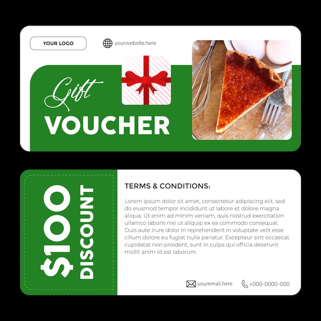 Vector gift voucher design for bakery and restaurant