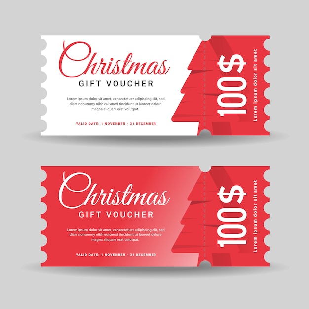 Gift voucher discount special christmas holiday vector template perfect for boost your evect product discount with this gift voucher design template vector