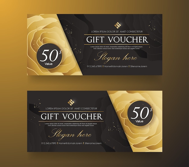 Gift Voucher discount template with luxury pattern