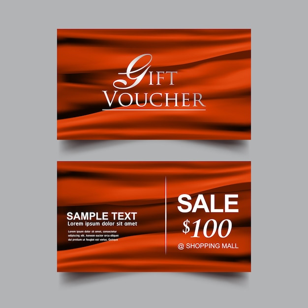 Gift Voucher Luxury Orange Background Vector Template