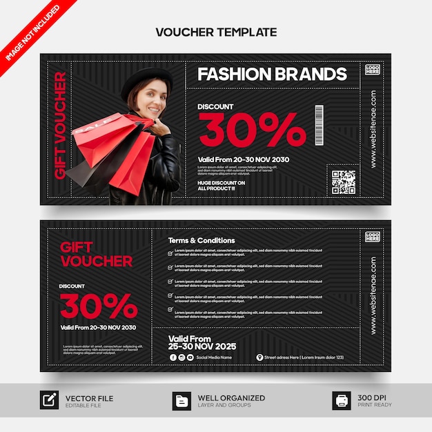 gift voucher template for fashion brand promotion marketing