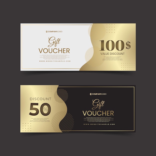 Gift voucher template golden style