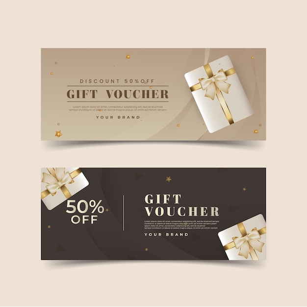 Gift voucher template golden style